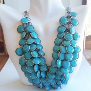 Vintage lucite bib scale necklace
